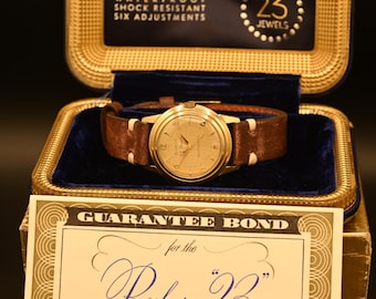 Vintage 1950er Bulova Herren Armbanduhr mit Originalverpackung
