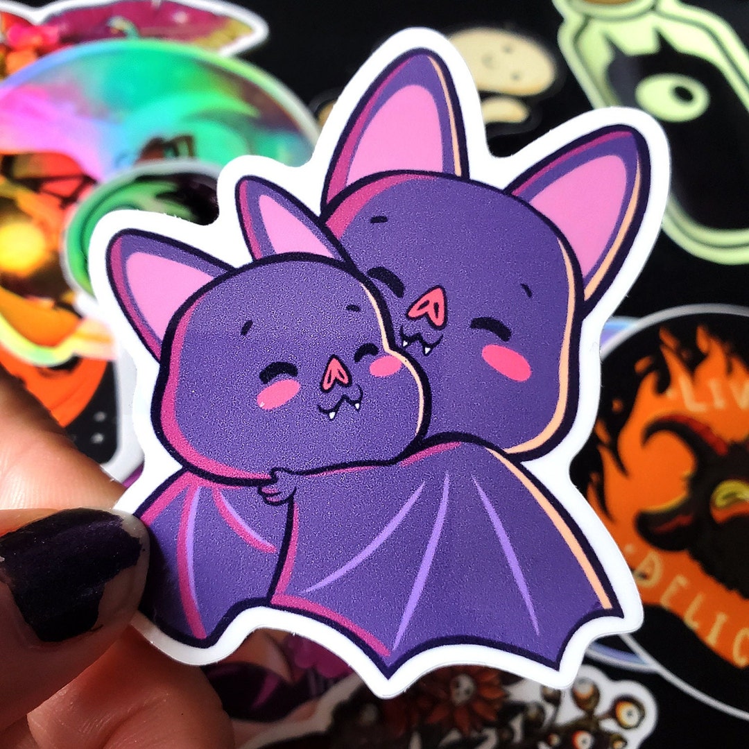 Baby and Mom Bat Sticker - Etsy