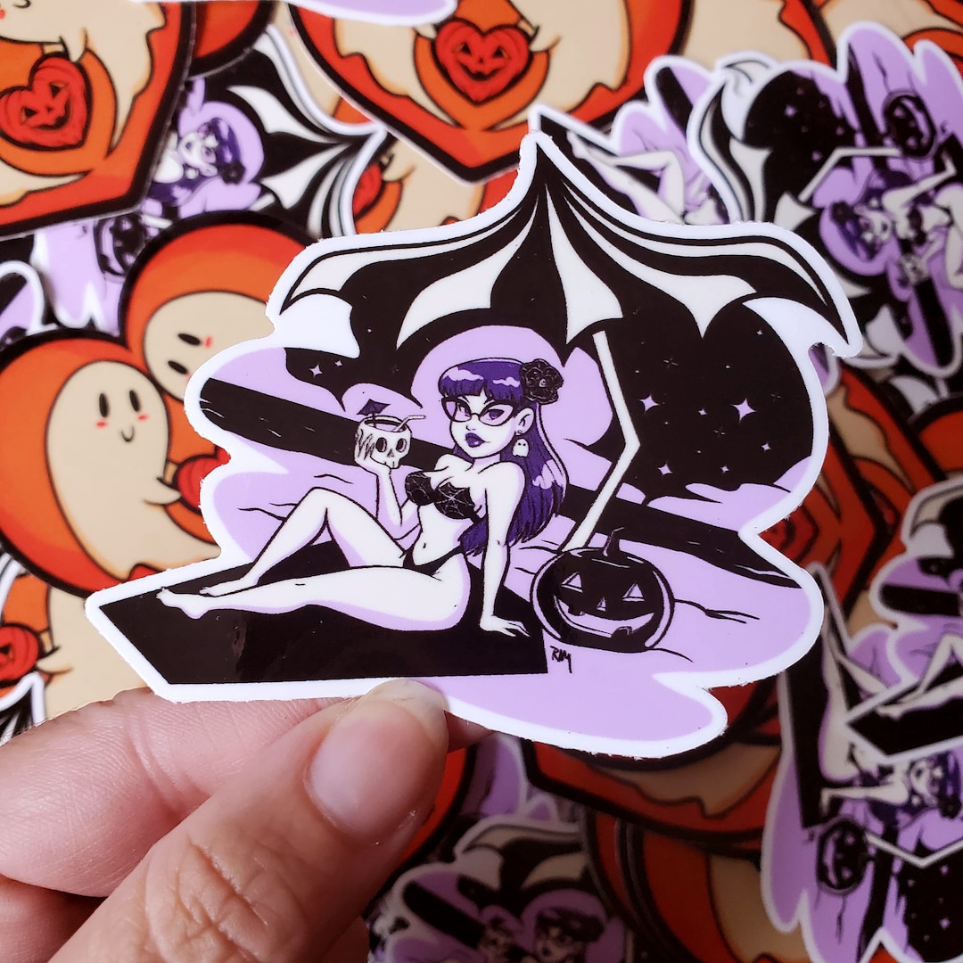 Summerween Pinup Gal Halloween Summer Sticker - Etsy