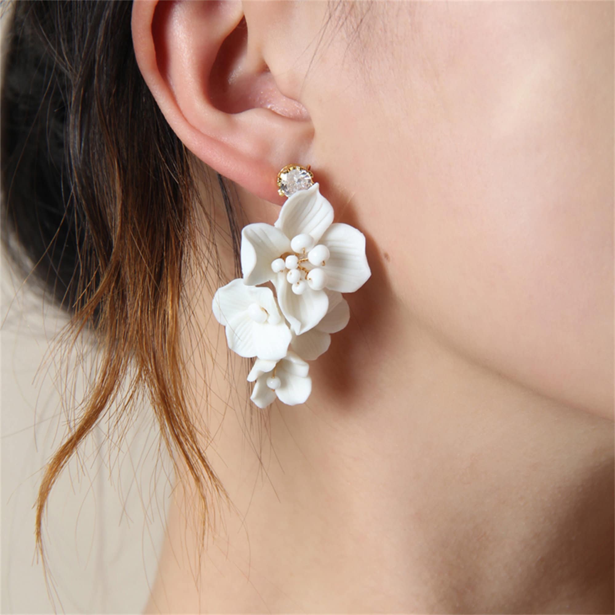 Hard Porcelain Flower Earrings/handmade/wedding Bridal Etsy UK