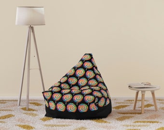 Bean Bag Chair Cover, Giant Bean Bag, Funky Retro Furniture, Comfy Kids Furniture, Groovy Beanbag Chair, Lollipop Bean Bag