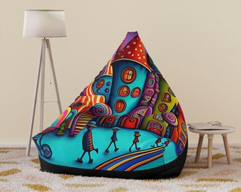 Bean Bag Chair Cover, Giant Bean Bag, Funky Retro Furniture, Comfy Kids Furniture, Groovy Beanbag Chair, Lollipop Bean Bag