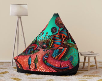 Bean Bag Chair Cover, Giant Bean Bag, Funky Retro Furniture, Comfy Kids Furniture, Groovy Beanbag Chair, Lollipop Bean Bag