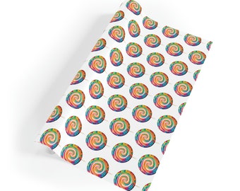 Lollipop Wrapping Paper, Free shipping, Unique Colorful Gift Wrap, White Background