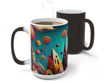 Magic mood mugs, heat sensitive mugs, colorful mugs, mugs for kids, color changing ceramic cup