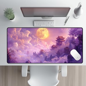 Serene Landscape Desk Mat, Gaming Mouse Pad, Office Decor, Home Office Essentials, Gift for Her, Zen Workspace