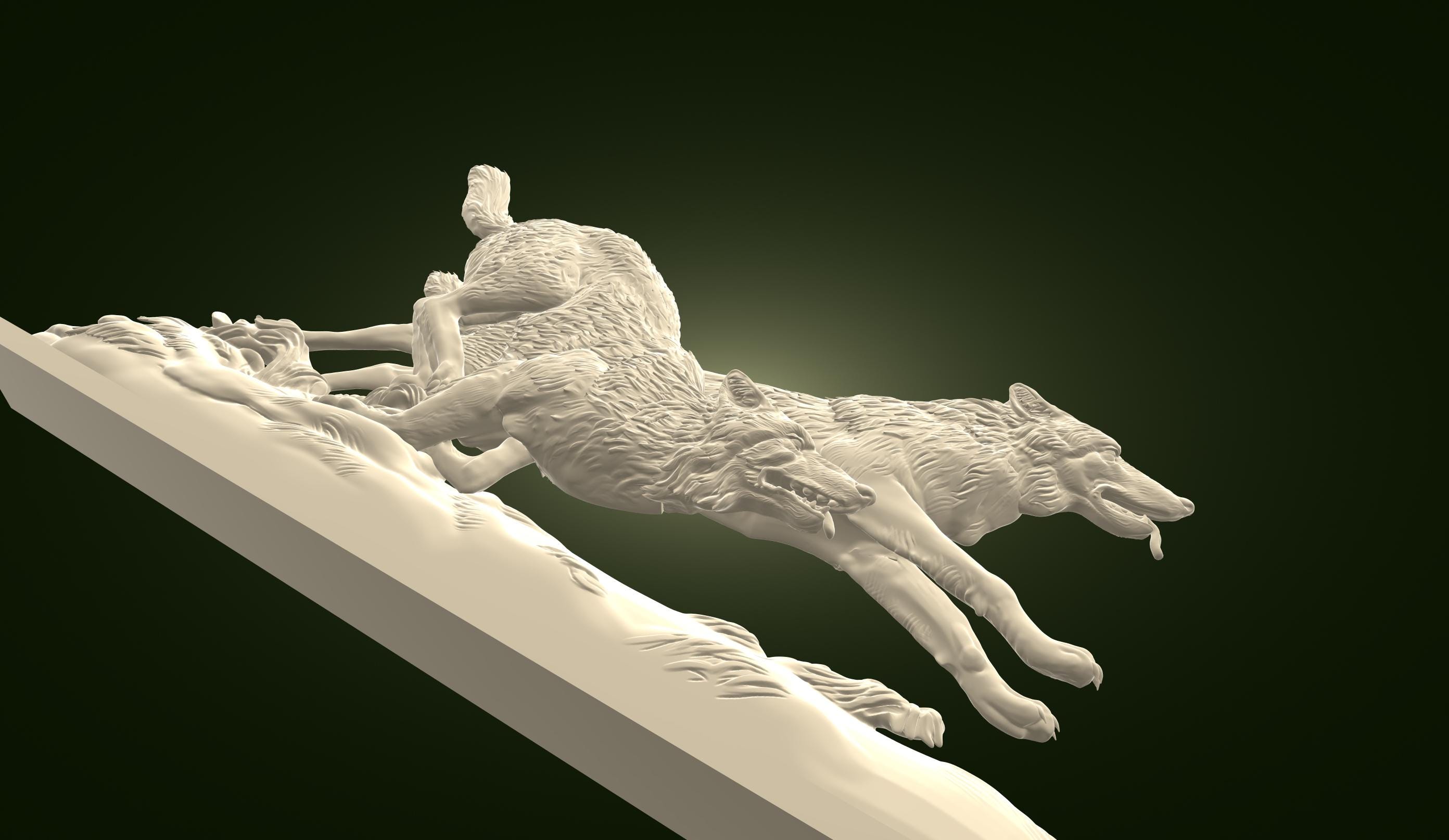 Wolves - Bas Relief - Digital 3D STL File for 3D Printing and CNC - Etsy