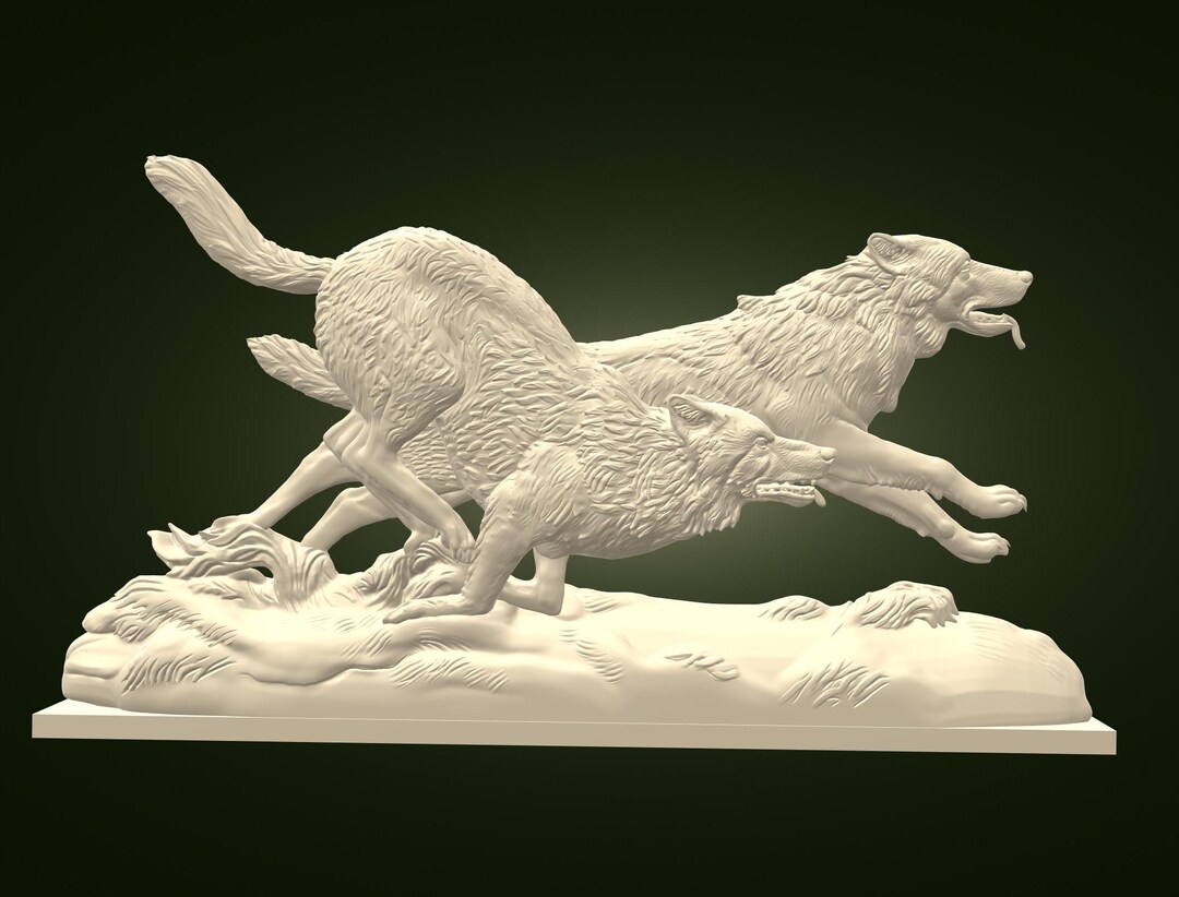 Wolves - Bas Relief - Digital 3D STL File for 3D Printing and CNC - Etsy