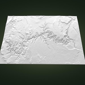 Modelo 3D do Grand Canyon - Arquivo STL para CNC e impressão 3D - Mapa de terreno topográfico