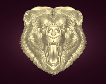 Rugido de oso: archivo STL digital 3D para impresión 3D y CNC