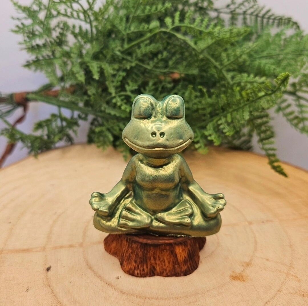 Meditating Frog on Tree Figurine, Meditation Gift, Serenity Gifts ...
