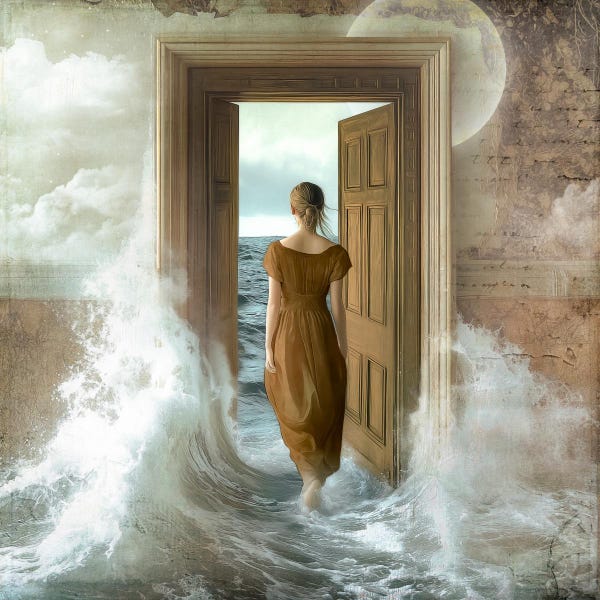 Signed Surreal Ocean Giclee Art Print: Ethereal Seascape Wall Decor