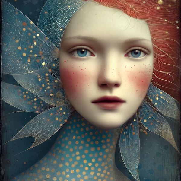 Signed limited edition giclee print - The Mermaid - ocean water botanical mermaid art