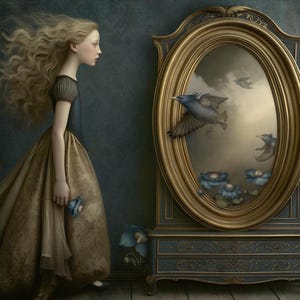 Alice in Wonderland Bird Mirror - Etsy