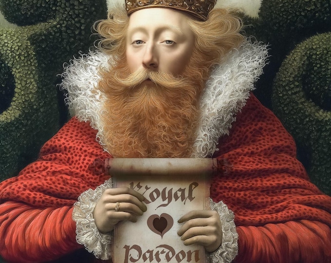 Signed numbered giclee print - The King of Hearts - Alice in Wonderland - fairytale, storybook