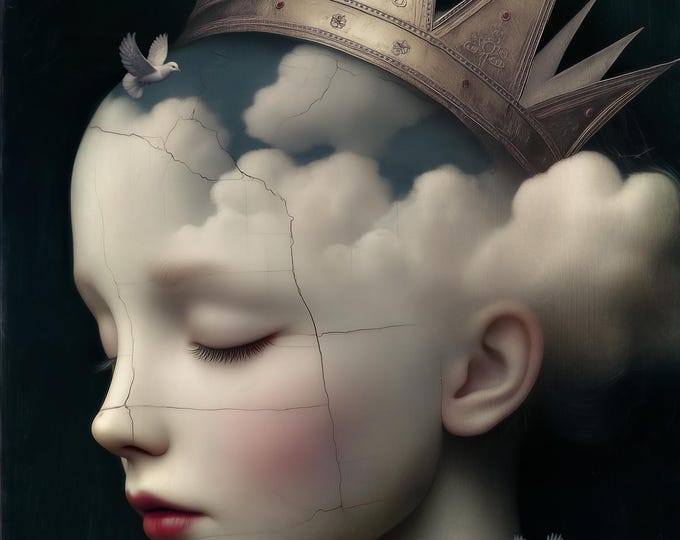 Signed ooak artist's proof print - Cumulus - surreal celestial cloud giclee portrait