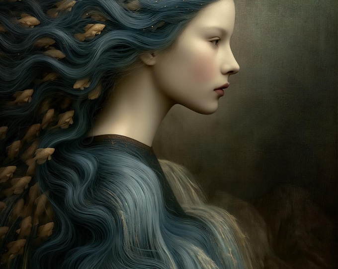 SIGNED LIMITED EDITION giclee print - Spawning - ocean water renaissance oil print