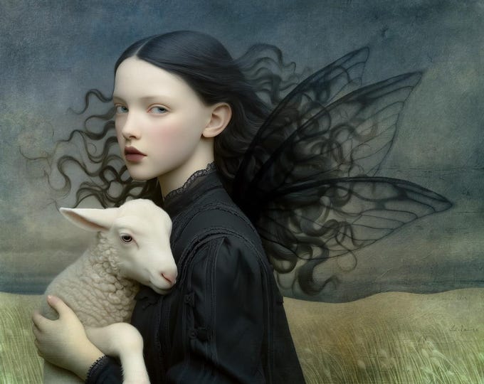 Signed ooak artist's proof print - The Keeper of the Moors - gothic heroine moors dark portrait