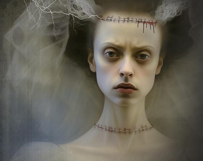 LIMITED EDITION signed digital art print -  "Frankenstein's Bride"