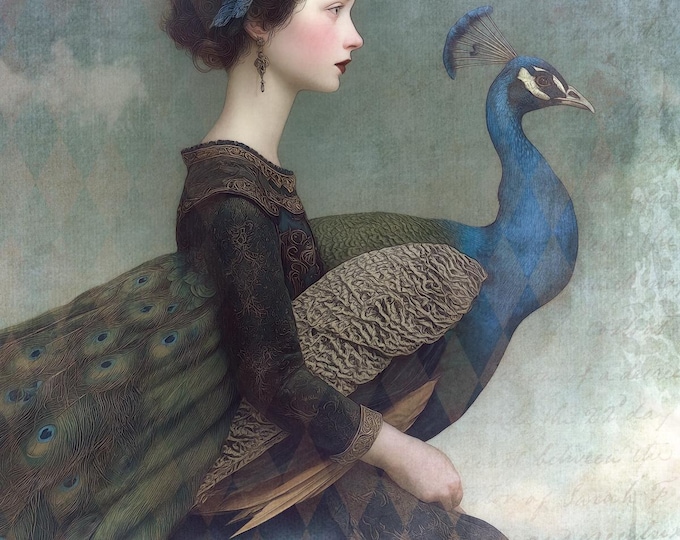SIGNED NUMBERED PRINT - The Peacock - archival paper and giclee ink