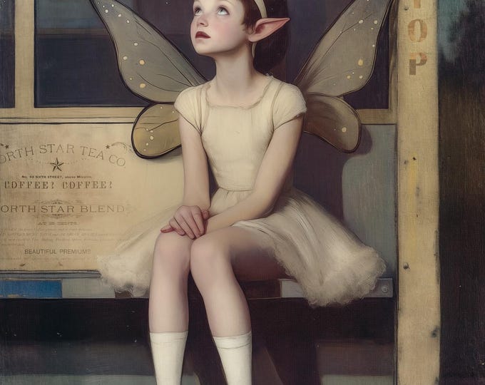 SIGNED LIMITED EDITION giclee art print - The Bus Stop Fairy