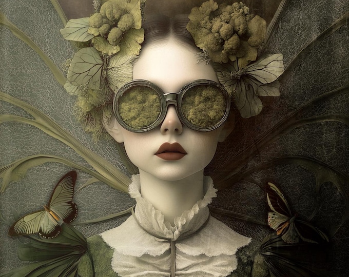 LIMITED EDITION SIGNED art print - Girl in Moss Glasses