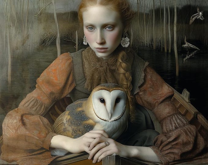 SIGNED ARTIST PRINT - "Margot and her Owl" in five sizes!