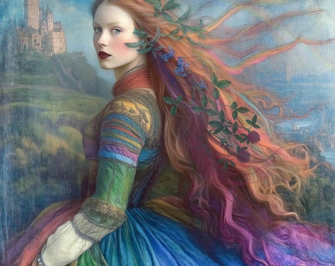 SIGNED LIMITED EDITION giclee art print - Prism - Rainbow Fairytale Portrait on archival paper