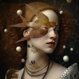 LIMITED EDITION SIGNED giclee art print - Cosmic Bird Girl 8 x 10