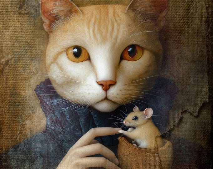 SIGNED NUMBERED GICLEE art print - Cat and Mouse