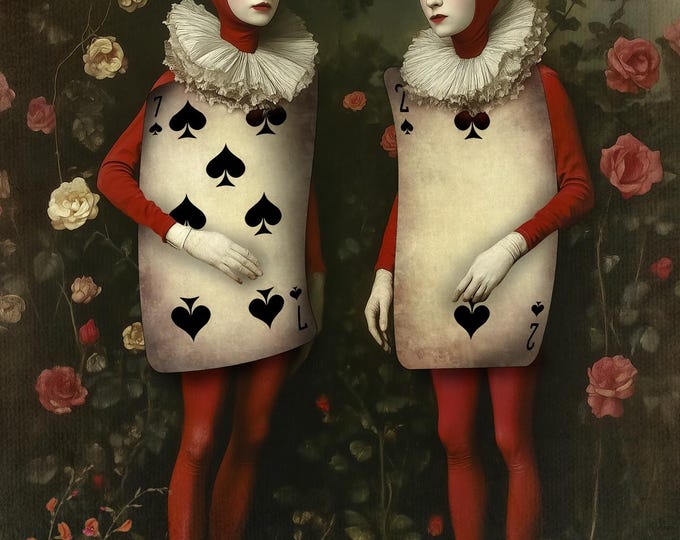 Signed numbered giclee print - The Gardeners - Alice in Wonderland - fairytale, storybook