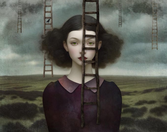SIGNED ARTIST'S PROOF - Climb - surreal wall art pop surrealism