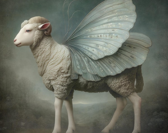 Signed Sheep Art Print: "Believe" Giclee Fine Art Paper, Limited Edition