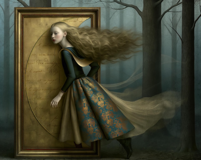 Signed ooak artist proof giclee print - The Entrance - mysterious mirror surreal wall art