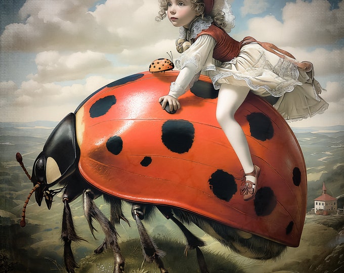 SIGNED NUMBERED print - The Ladybug Rider