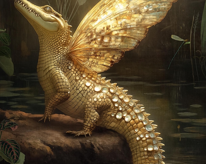 Signed numbered giclee print - The Little Crocodile - Alice in Wonderland - fantasy, fairytale, storybook