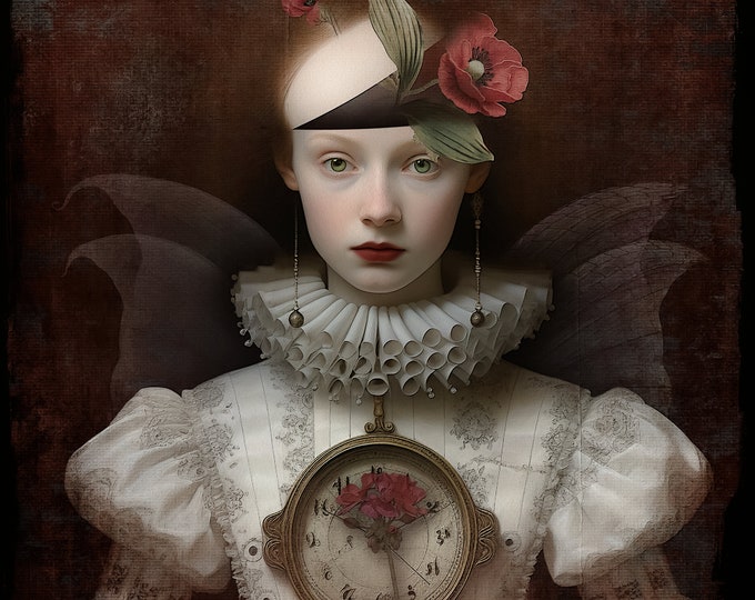 NUMBERED SIGNED Art Print - Angel of the Clocks