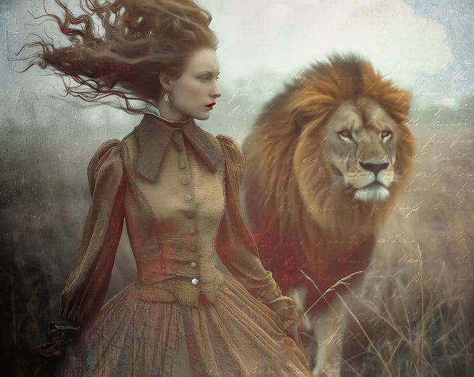 SIGNED NUMBERED GICLEE zodiac wall art print - Leo the Lion