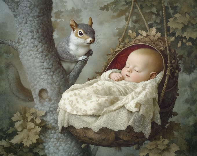 SIGNED LIMITED EDITION giclee art print - Protector - babys room art, nursery wall art, baby art