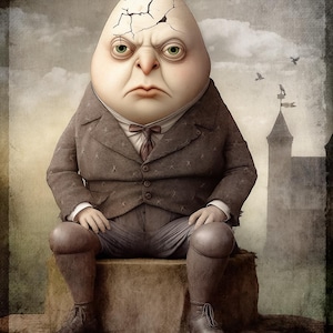 SIGNED NUMBERED GICLEE wall art print - Mr. Dumpty