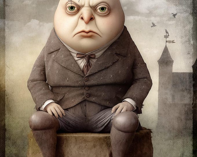 SIGNED NUMBERED GICLEE wall art print - Mr. Dumpty