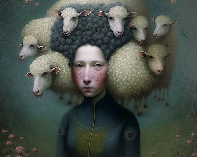 SIGNED NUMBERED art print - The Dream of Sheep #2