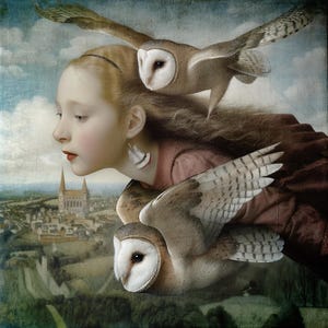 SIGNED LIMITED EDITION giclee art print - Amanda and the Owls