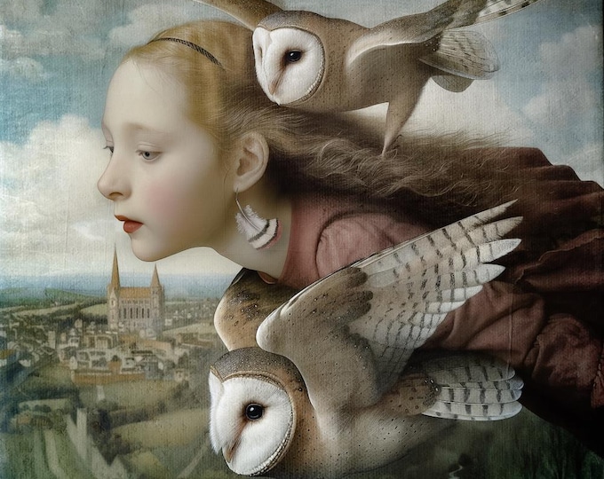 SIGNED LIMITED EDITION giclee art print - Amanda and the Owls