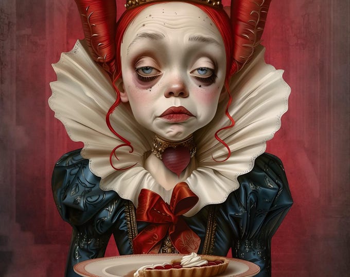 Signed numbered giclee print - The Queen of Hearts - Alice in Wonderland - fairytale, fantasy, storybook