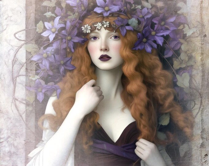 SIGNED ARTIST PROOF giclee wall art - "Clematis"