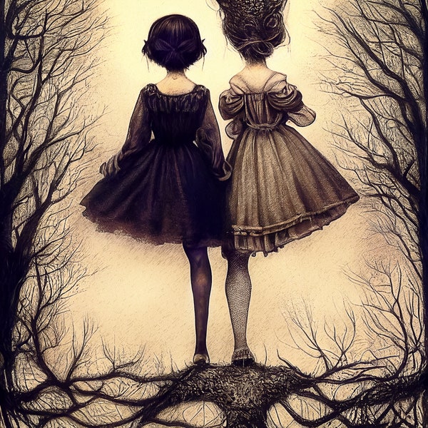 LIMITED EDITION signed art print - Sisters