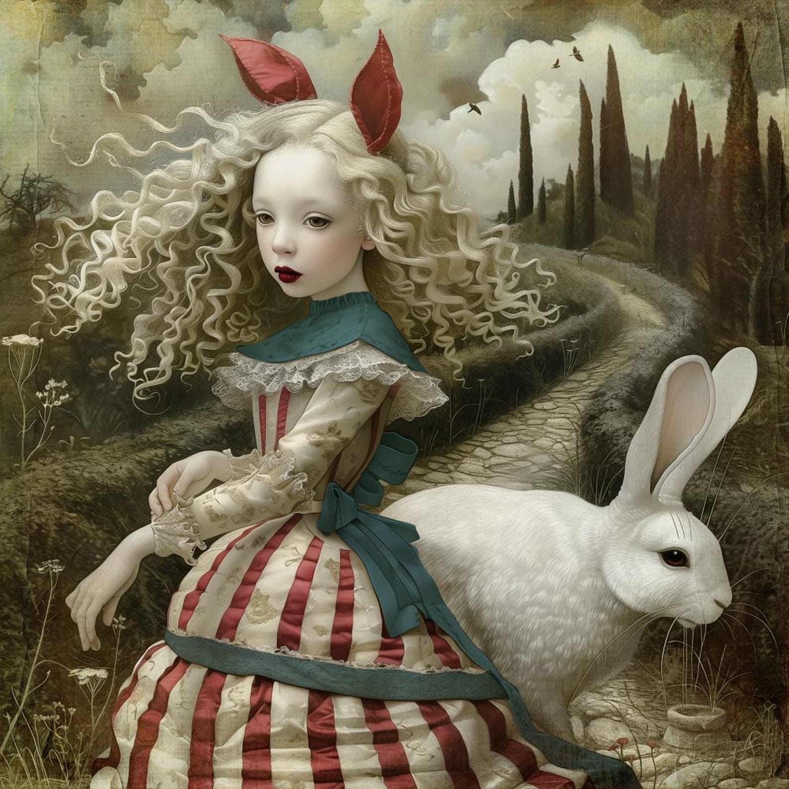 Ailce Rabbit SIGNED GICLEE PRINT - Alice's Rabbit - Open Edition - Etsy