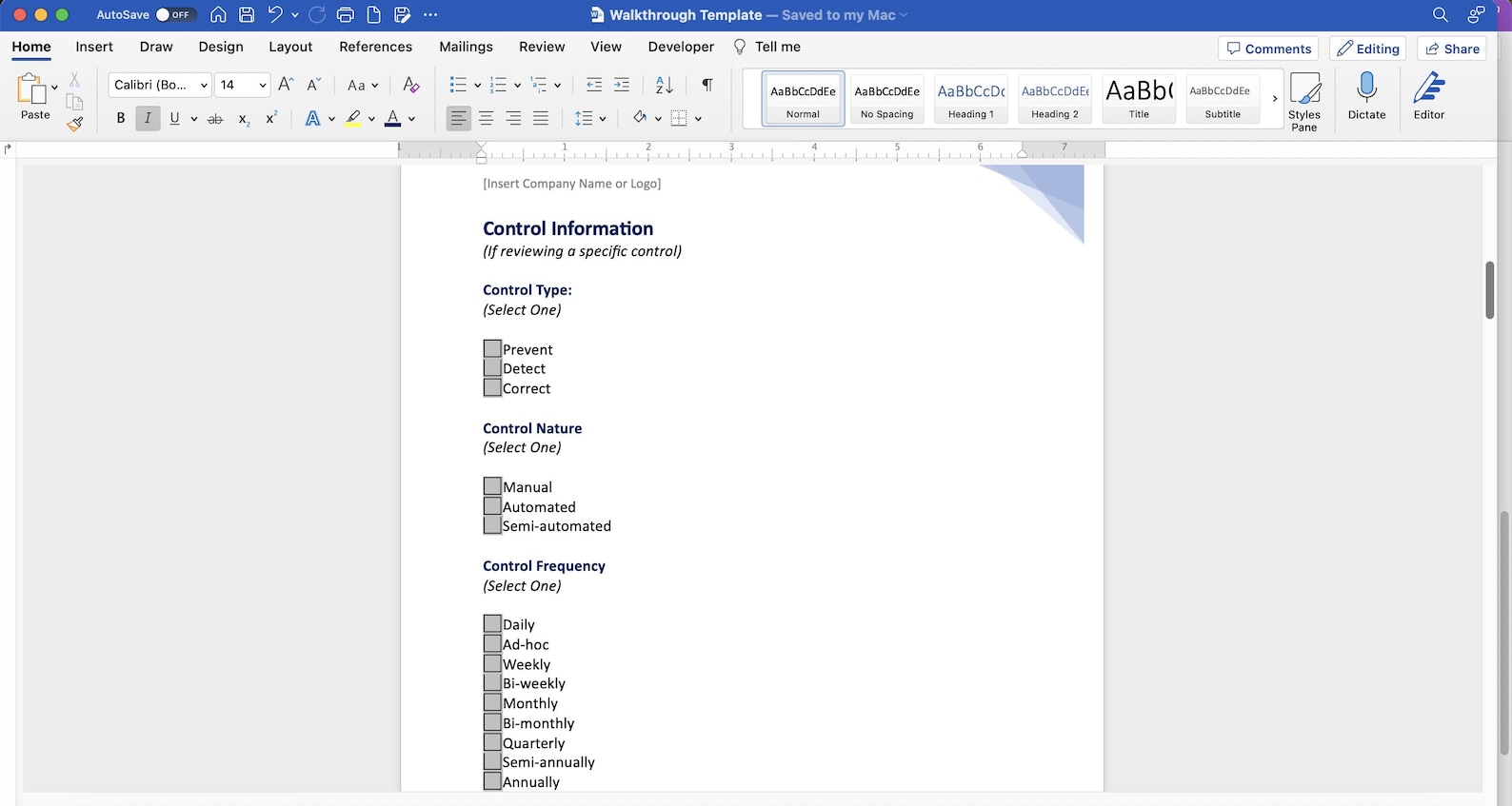 Ultimate Audit and Assessment Walkthrough Template - Word Based ...