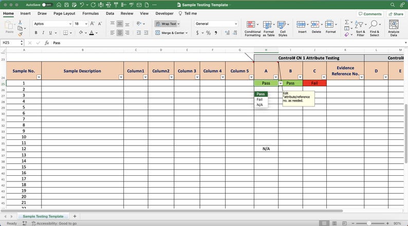 Streamlined Control Sample Testing Excel Template | Optimize Your ...